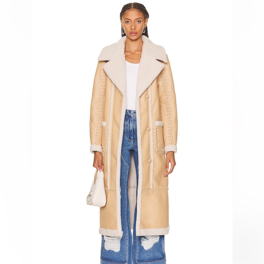 Johnathan Simkhai Windsor Shearling Coat. Size Large (BRAND NEW W/ TAGS)